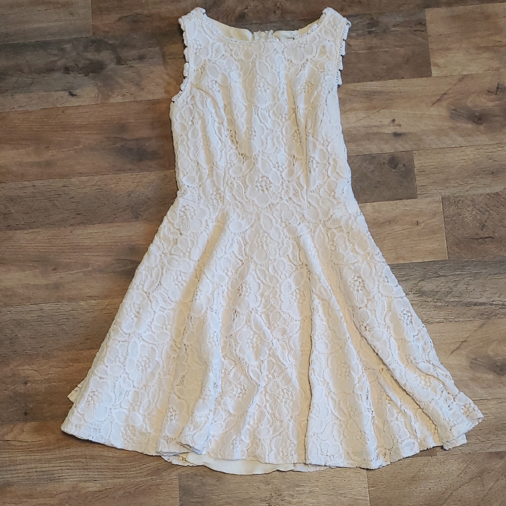 City Triangles Cream Lace Dress